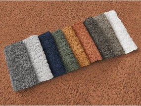 Оранжев сгъваем/с място за съхранение ъглов диван от прежда с примки от букле (десен ъгъл) Montaigne – Bobochic Paris