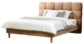 Светлорозово двойно тапицирано легло с включена подматрачна рамка 180x200 cm Kumo – Bobochic Paris