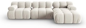 Бежов кадифен модулен ъглов диван (десен ъгъл) Bellis – Micadoni