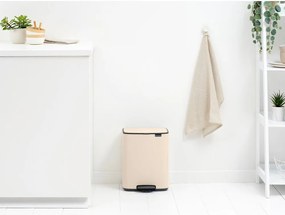 Бежово стоманено кошче за боклук с педал 12 l Bo – Brabantia