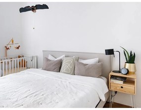 Светлосиво тапицирано двойно легло с решетка 160x200 cm Sary - Bobochic Paris