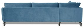 Ъглов диван от синьо кадифе (ляв ъгъл) Magic - Scandic