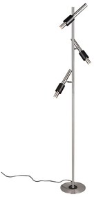 LED подова лампа в черен и сребрист цвят (височина 150 cm) Ikaris – Trio Select