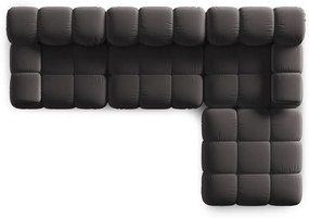 Тъмносив ъглов диван от кадифе Bellis - Micadoni Home