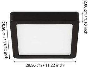 Черно LED осветително тяло за таван 28,5x28,5 cm FUEVA 5 – EGLO