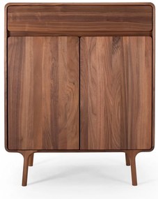 Кафяв скрин от масивен орех 90x110x45 cm Fawn – Gazzda