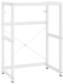 338497 vidaXL Рамка за мивка за баня, бяла, 59x38x83 см, желязо