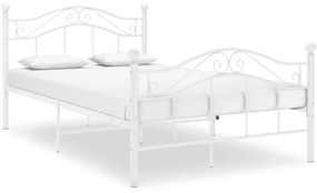 324995 vidaXL Рамка за легло, бяла, метал, 120x200 cм