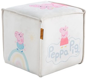 Бял кадифен детски пуф Peppa Pig – Roba