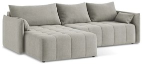 Светлосив разтегателен ъглов диван с място за съхранение (ляв ъгъл) Moku – Makamii