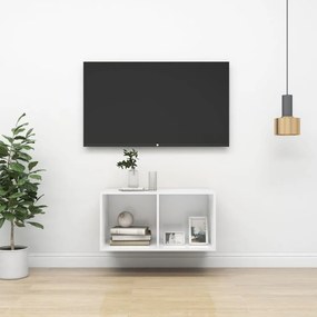 805471 vidaXL ТВ шкаф за стенен монтаж, бял, 37x37x72 см, инженерно дърво