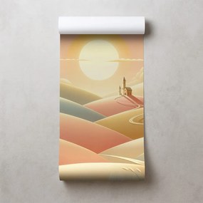 Тапет – Пастелна природа с църква