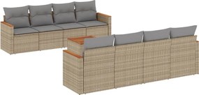 3258223 vidaXL Градински комплект диван с възглавници 9 части бежов полиратан