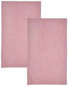 Розови бързосъхнещи памучни хавлиени кърпи от тери в комплект от 2 бр. 90x140 cm Quick Dry – Catherine Lansfield