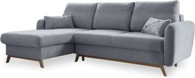 Светлосив ъглов разтегателен диван, ляв ъгъл Scandic Lagom - Miuform