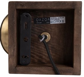 Индустриален таванен прожектор бронз с дърво 18 см - Mangoes