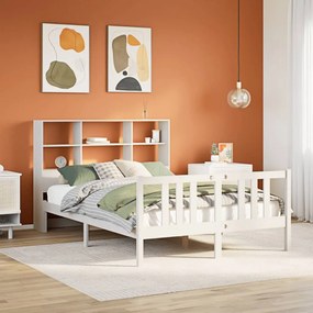 3322316 vidaXL Легло с етажерка за книги, без матрак, 140x200 см, бор масив