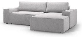 Светлосив разтегателен ъглов диван от букле (десен ъгъл) Jodie – Micadoni Home