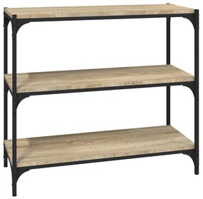 819338 vidaXL Библиотека дъб сонома 80x33x70,5 см, инженерно дърво и стомана