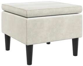 329445 vidaXL Табуретка с дървени крака, кремава кадифена