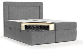 Сиво боксспринг легло с място за съхранение 200x200 cm Imagine – Maison de Rêve