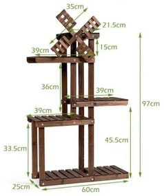 Цветарник с 5 рафта - Вятърна мелница