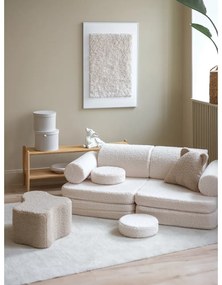 Кремав детски диван от букле 132 cm Settee – Wigiwama