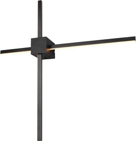 Матово черно LED затъмняваща се стенна лампа Cassino – Trio