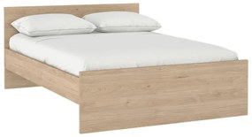 Двойно легло от дъбов декор без ламелно дъно в естествен цвят 140x200 cm Naia – Tvilum