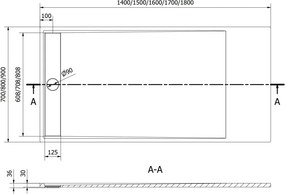 Mexen Amon правоъгълна душ корито SMC 140 x 70 см, бял - 4F107014