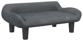 3196351 vidaXL Детски диван, тъмносив, 70x40x24 см, кадифе