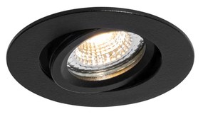Вграден прожектор черен, накланящ се 6,5см с LED IP54 Ултра тънък - Pupil