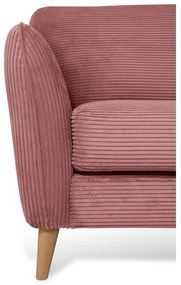 Розов ъглов диван от рипсено кадифе (десен ъгъл) Paris – Scandic