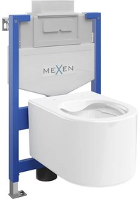 Mexen комплект стенен тоалетен кран Fenix XS-U с тоалетна чиния Sofia, бял гланц - 6853354XX00