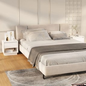 809513 vidaXL Нощни шкафчета, 2 бр, бели, 45x34x44 см, инженерно дърво