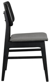 Черен трапезен стол с тъмносива възглавница на седалката Nagano - Rowico