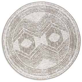 Кафяво-кремав кръгъл външен килим ø 100 cm Gemini – Elle Decoration