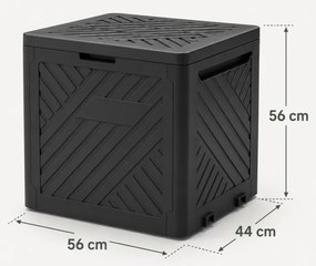 Градинска кутия за съхранение 120 л, антрацит, с капак – 56 x 56 x 44 см