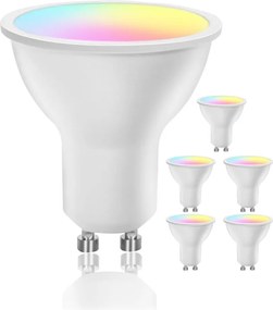 КОМПЛЕКТ ОТ 6 димируеми LED RGBW крушки MESH GU10/6,5W/230V 2700-6500K - Aigostar