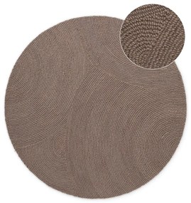 Ръчно изработен вълнен кръгъл килим в кафяво-сив цвят ø 200 cm Eleni Taupe – Hanse Home