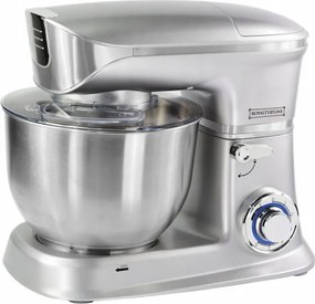 Планетарен миксер с иноксова купа Royalty Line RL-PKM1900.7, 1900W, 6.5 литра, 6 скорости + Pulse, Приставки, Сребрист