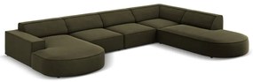 Ъглов диван от зелено кадифе (десен ъгъл) Jodie - Micadoni Home