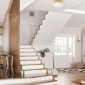 Светлокафява лампа за таван със стъклен абажур ø 27 cm Eveline - LAMKUR