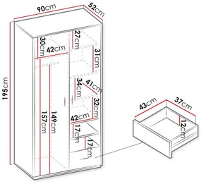 Гардероб Qubic 2D1S