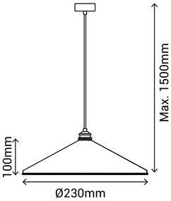 Бяло висящо осветително тяло, височина 150 cm Elena - SULION