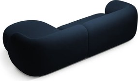 Син кадифен ъглов диван (десен ъгъл) Kate – Micadoni