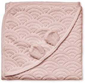 Сиво-розова детска хавлия с качулка от органичен памук 80x80 cm Dusty Rose – Cam Cam Copenhagen