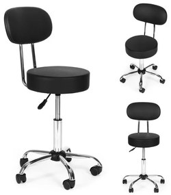 Регулируем на височина въртящ се стол с облегалка Черен