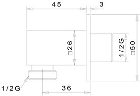 Месингова част за свързване към душ в лъскаво сребристо – Sapho