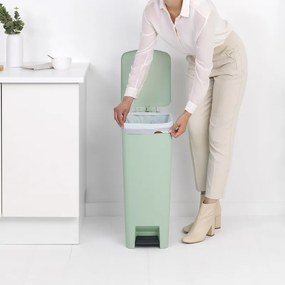 Кош за боклук с педал Brabantia StepUp 1005558, 40 л, Екологични материали, Голям отвор, Светлозелен